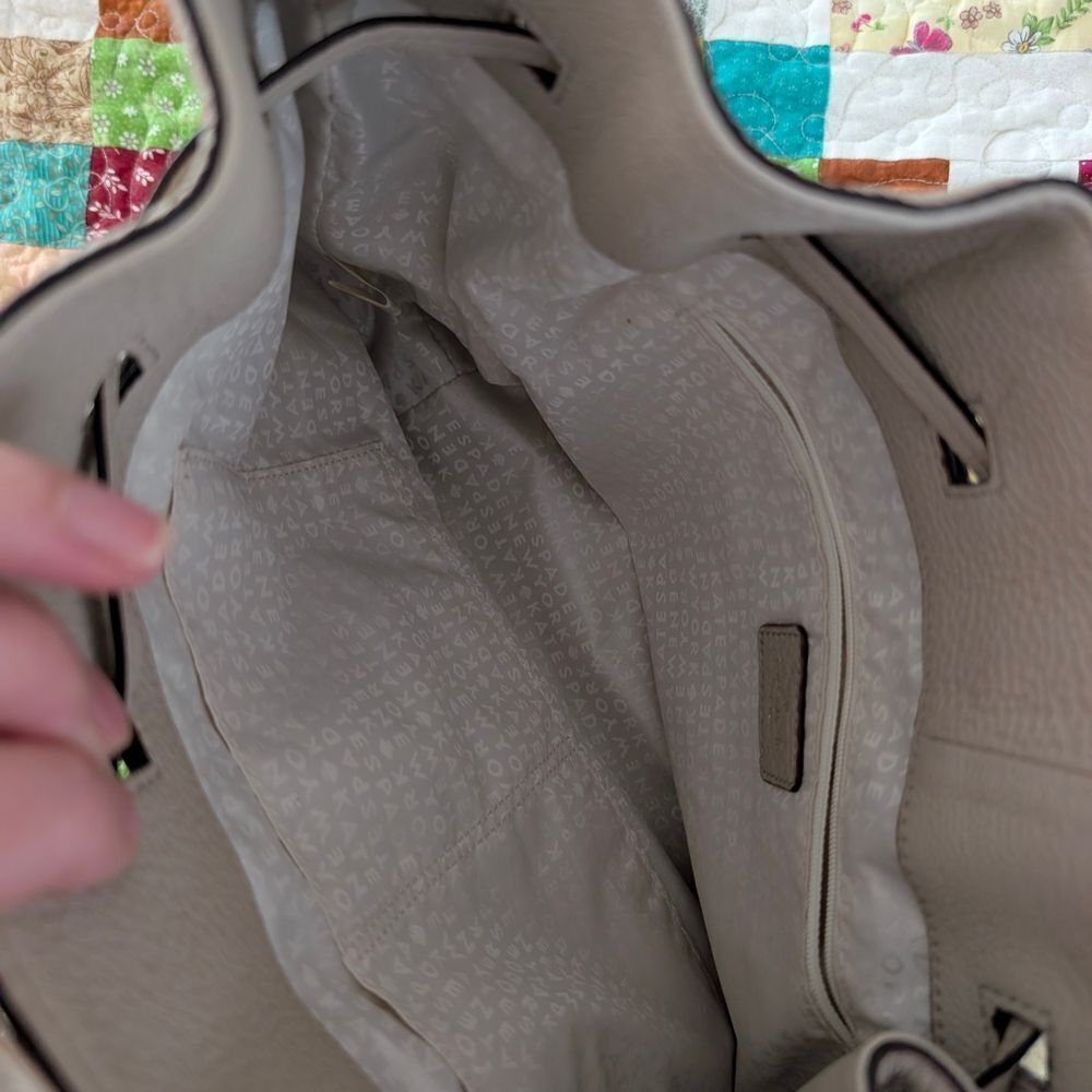 Kate Spade Light Gray Leather Shoulder Bag - Picture 3 of 5